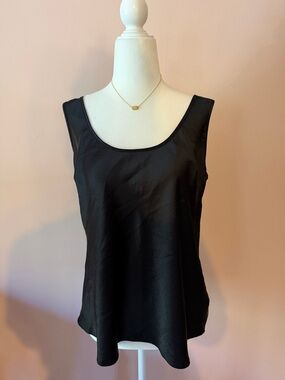 Express Black Scoop Neck Satin Tank